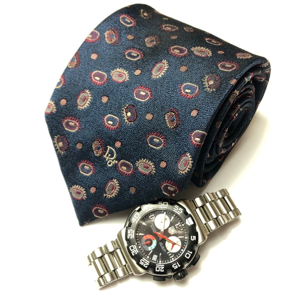 Christian Dior Monsier Line Navy Men’s Neck Tie - Picture 7 of 7